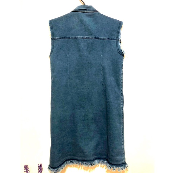Dark Blue Jean Dress with short sleeves - Picture 2 of 6
